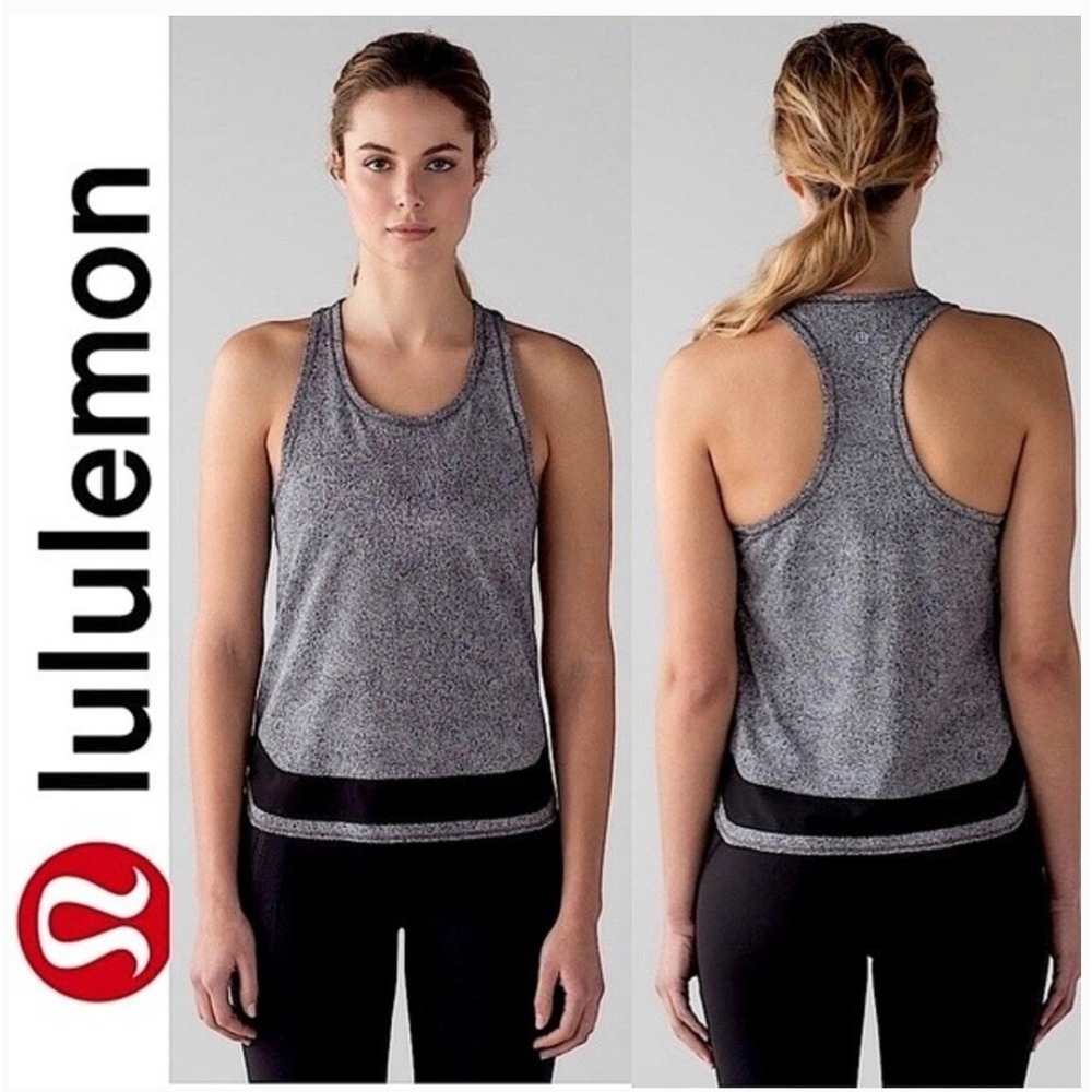 LULULEMON Smooth Stride Tank Sea Spray Alpine White Dark Chrome 4-Neutral Core